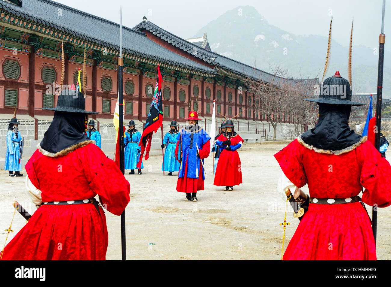 La modification de la Garde royale, cérémonie de Gyeongbokgung, Séoul, Corée du Sud Banque D'Images