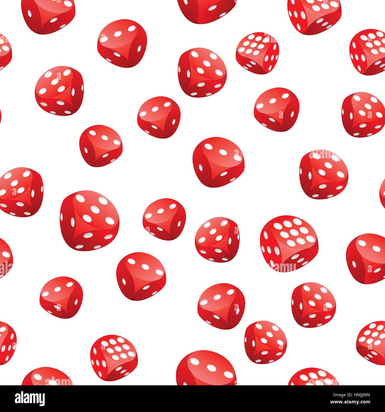 Une structure de jeu red dices in motion placées aléatoirement sur fond blanc. Adobe Illustrator eps8. Illustration de Vecteur