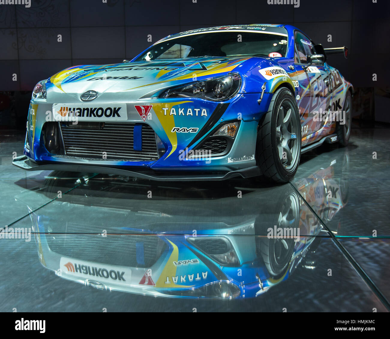 DETROIT, MI/USA - 14 janvier : Le GReddy Scion FR-S de course Formula Drift car à l'occasion du North American International Auto Show (NAIAS) le 14 janvier 2014 Banque D'Images