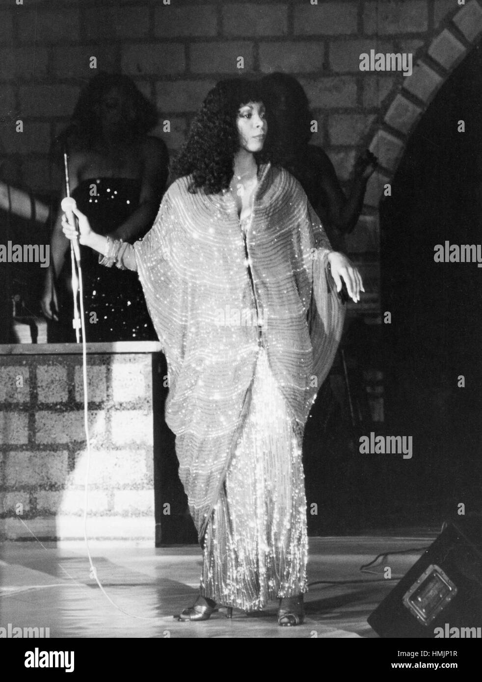 Donna Summer sur la photo d'effectuer par Nancy Barr. Banque D'Images