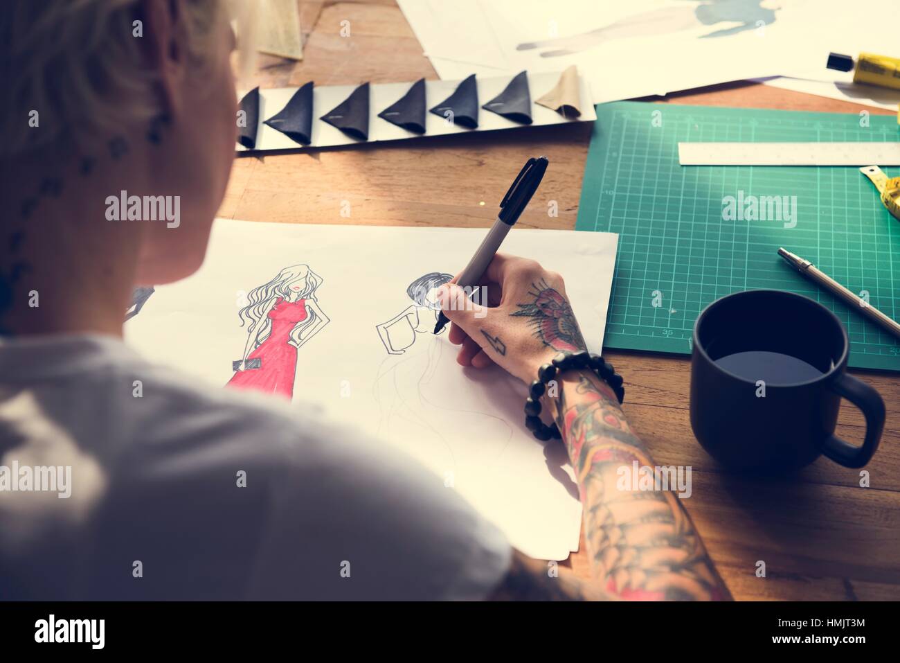 Vêtements Mode concept design dessin Banque D'Images