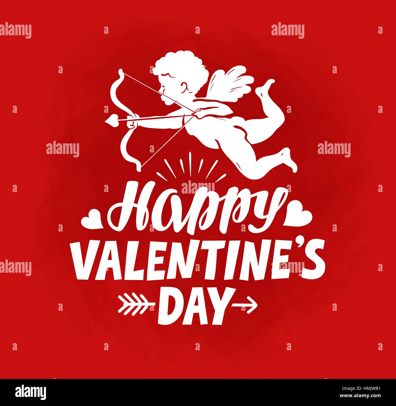 Bonne Saint Valentin, carte de vœux. Flying angel, ou chérubin Cupidon Illustration de Vecteur