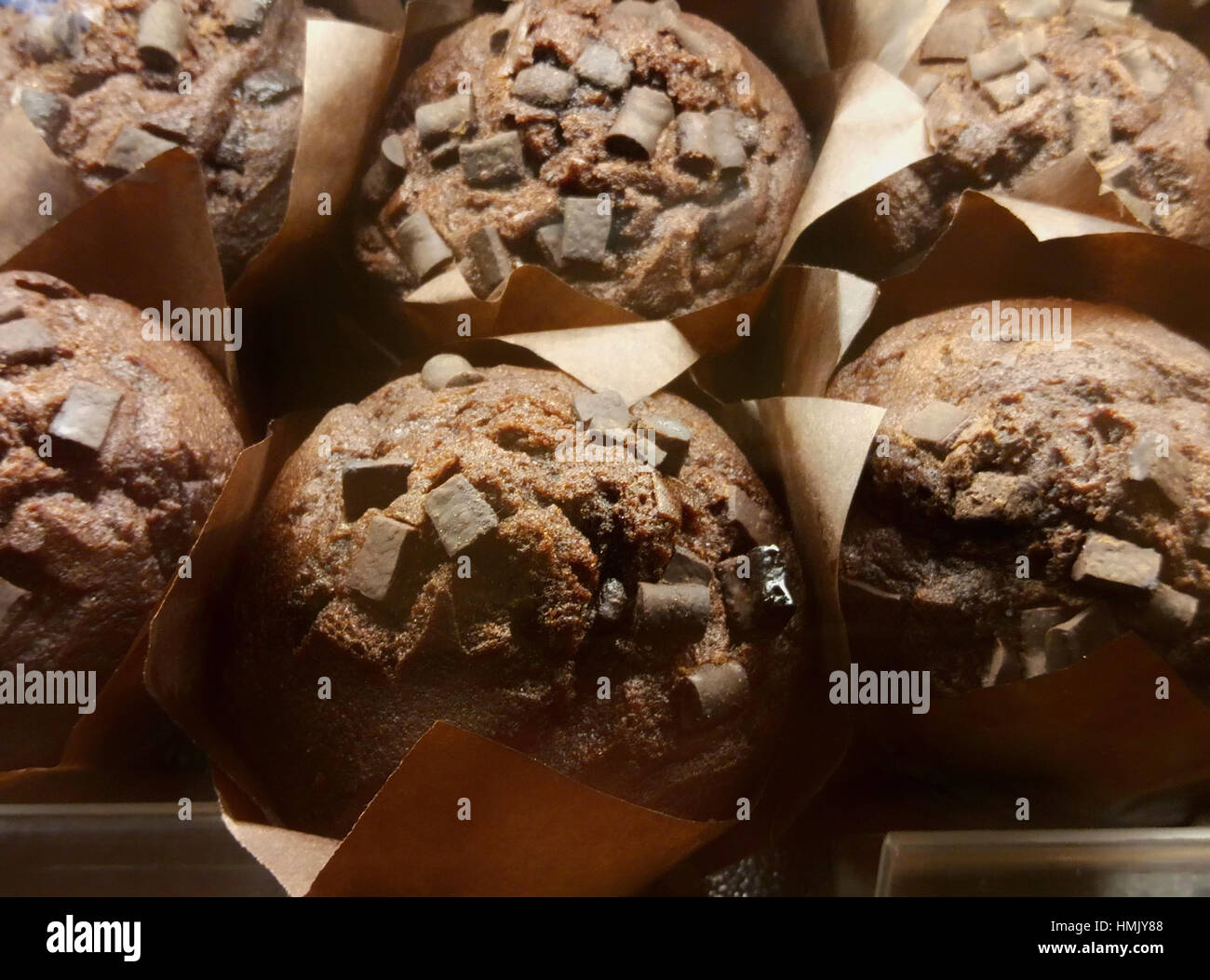 Brownie au chocolat cupcake à vendre Banque D'Images