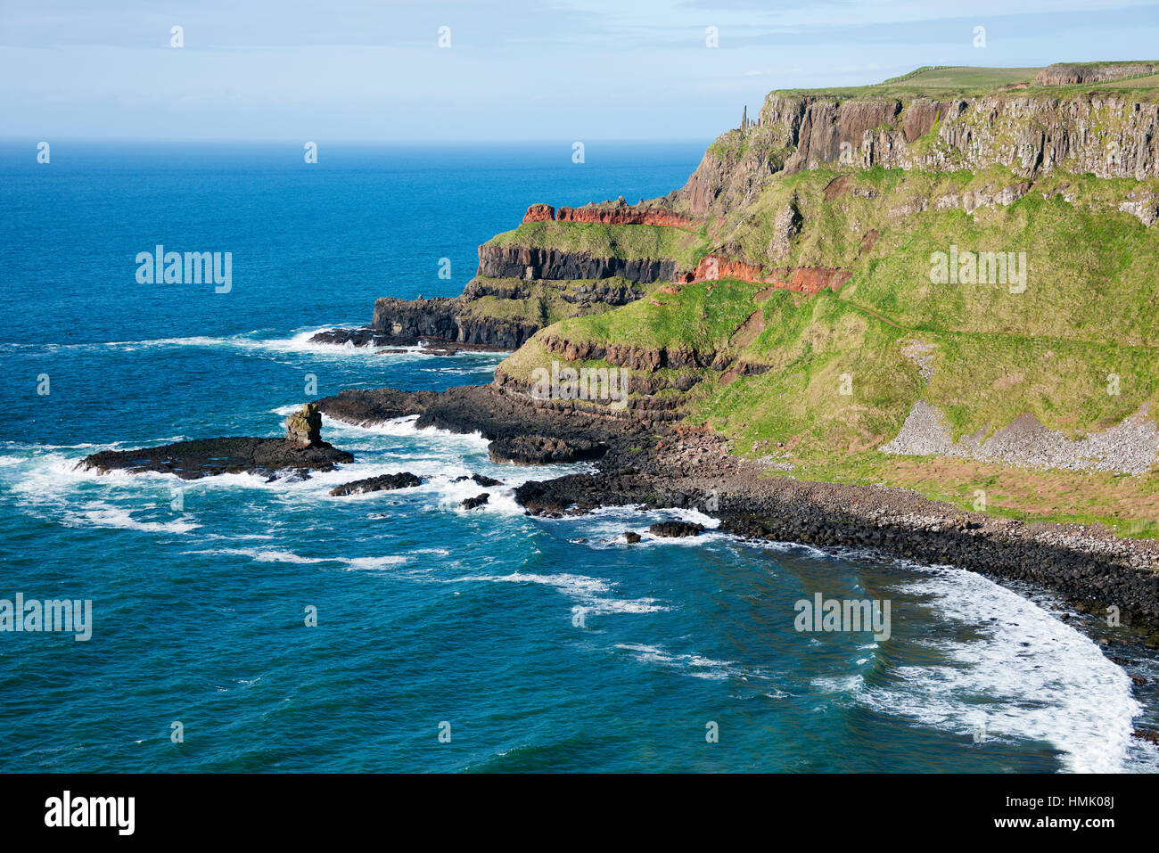 Chaussée des Géants, le comté d'Antrim, Irlande du Nord, Royaume-Uni Banque D'Images