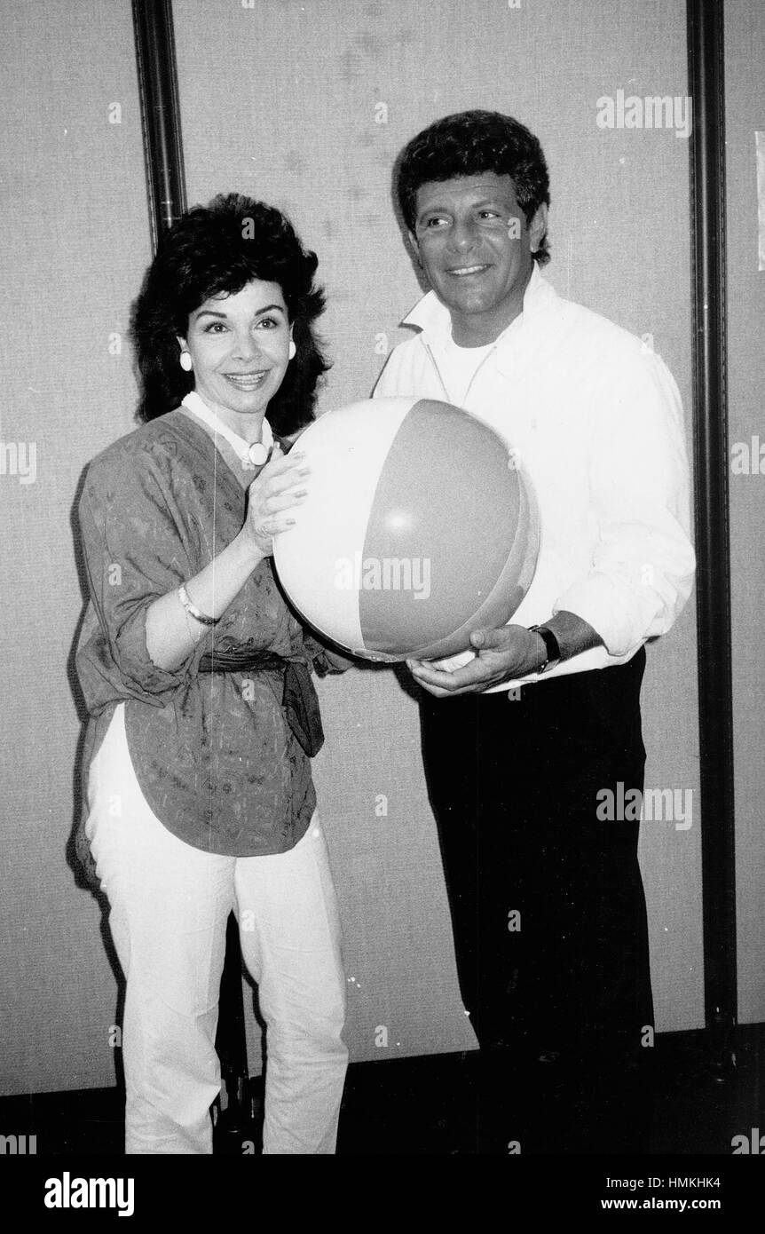 Frankie Avalon et Annette Funicello assister à la New York City Beach Party le 28 juillet 1987 au World Trade Center Banque D'Images
