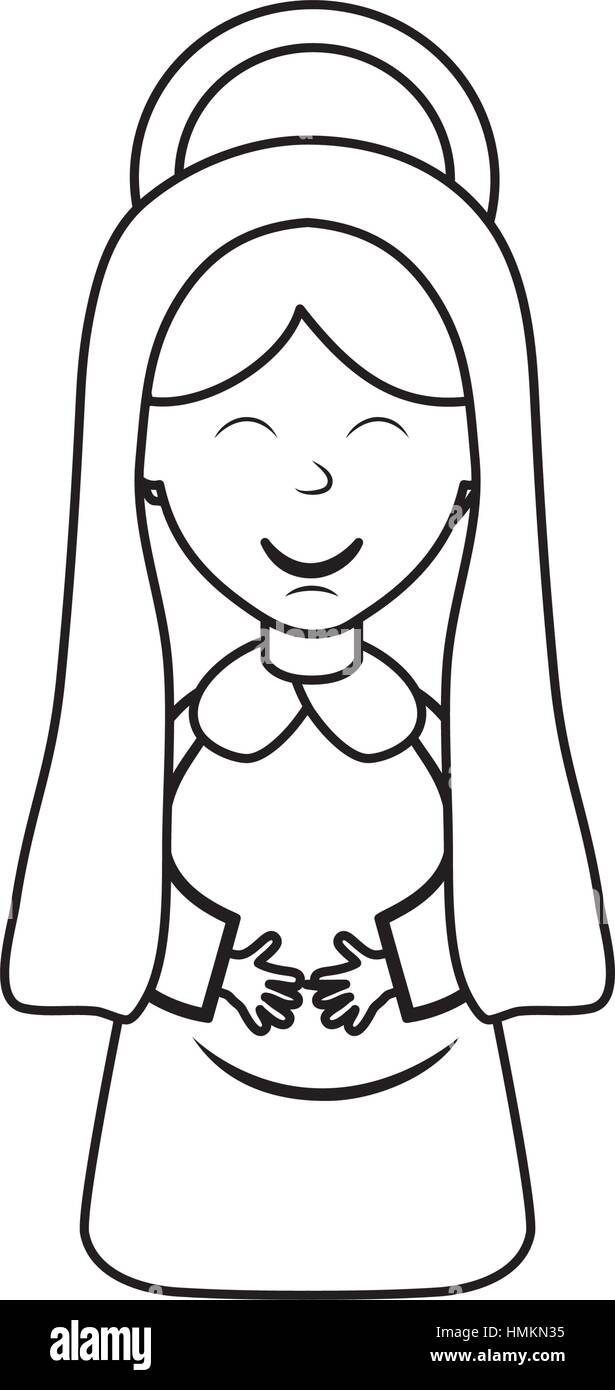 Sainte Vierge Marie icône cartoon vector illustration graphic design