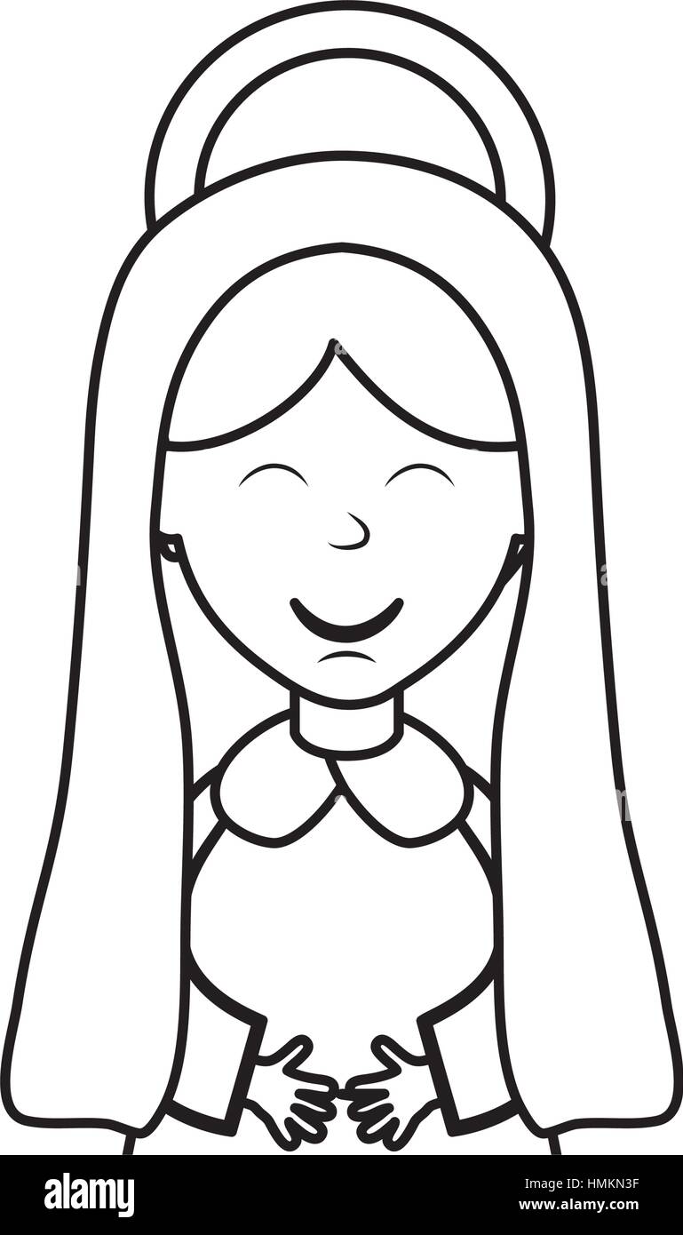 Sainte Vierge Marie icône cartoon vector illustration graphic design