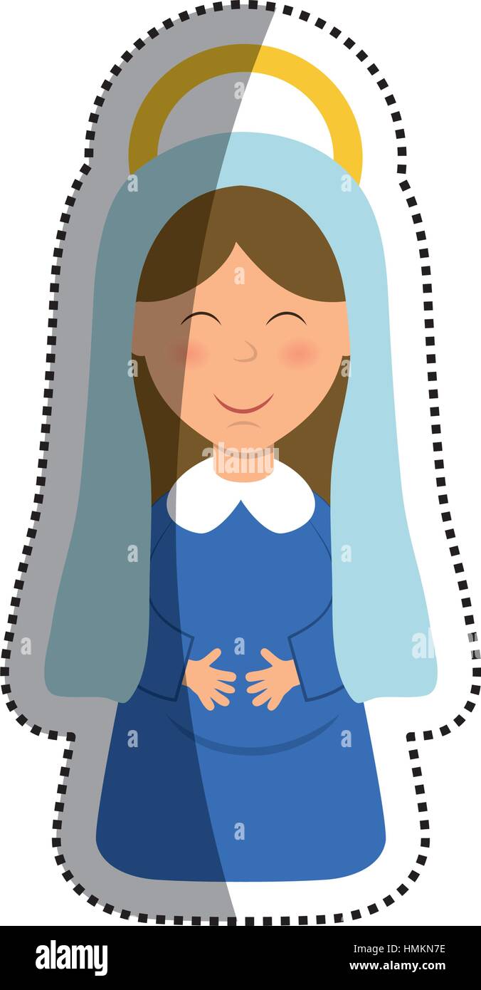 Sainte Vierge Marie icône cartoon vector illustration graphic design