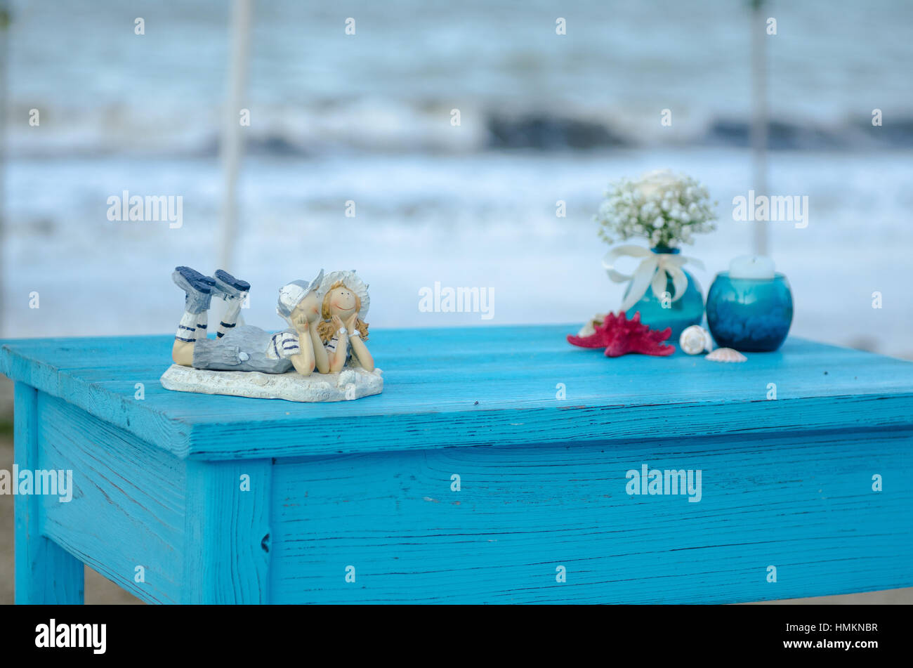 Détails de Mariage de plage en face de la mer Banque D'Images