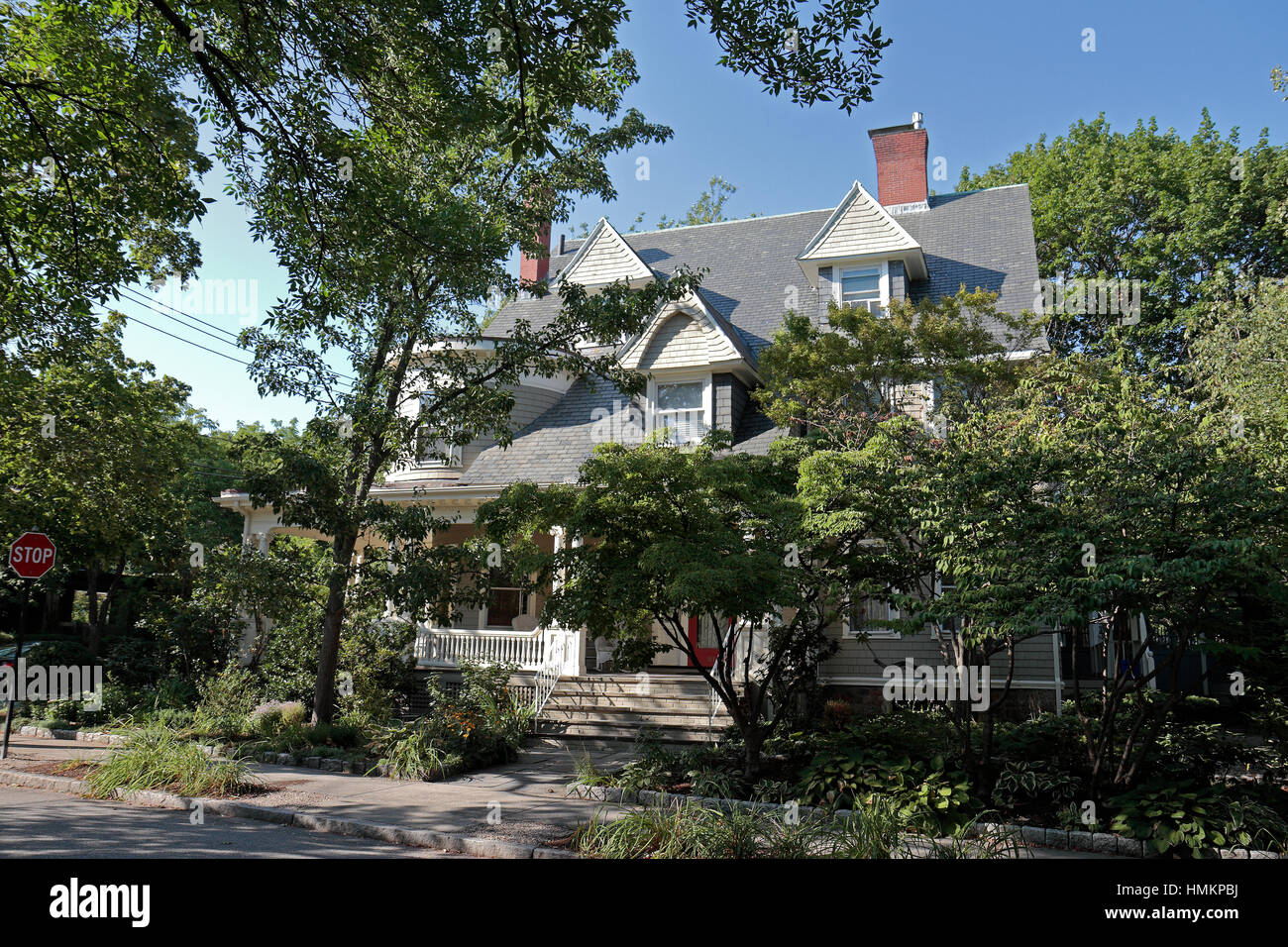 La famille de John F Kennedy accueil (de 1920 à 1927 de 4 à 10 ans) à 51 Abbottsford Road, Boston, Massachusetts, United States. Banque D'Images