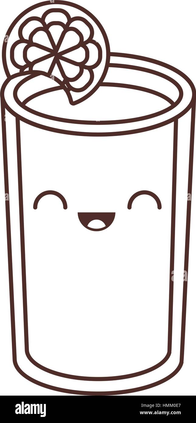 Kawaii tasse de jus frais verre de limonade vector illustration eps 10 Illustration de Vecteur