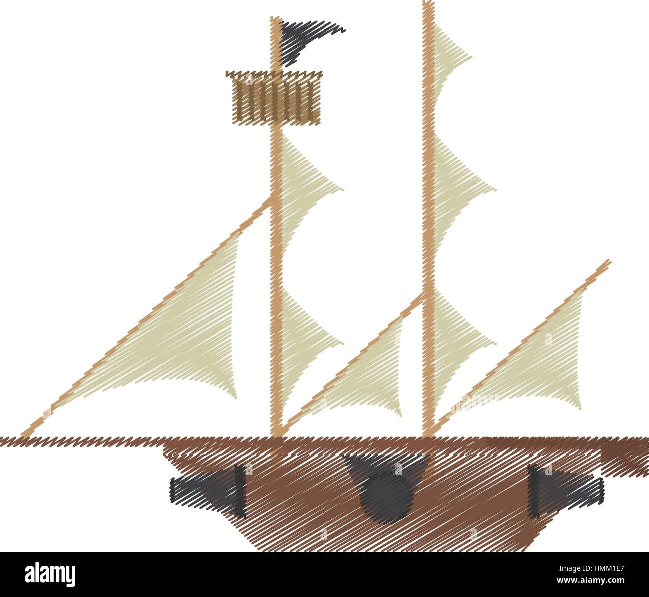 Aventure voile Bateau pirate dessin illustration vecteur eps 10 Image  Vectorielle Stock - Alamy