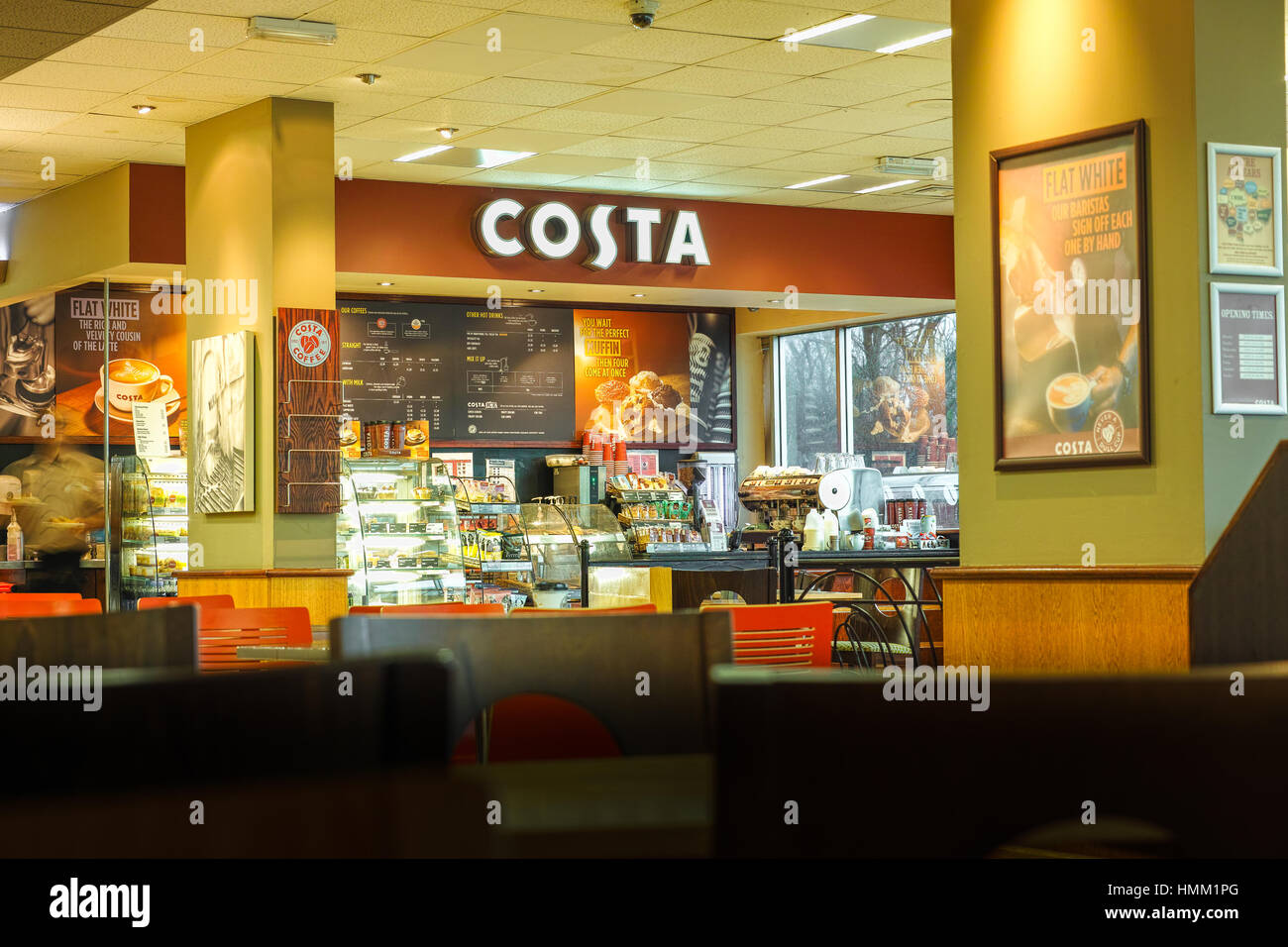 Costa, M6 station-service, Burton. Banque D'Images