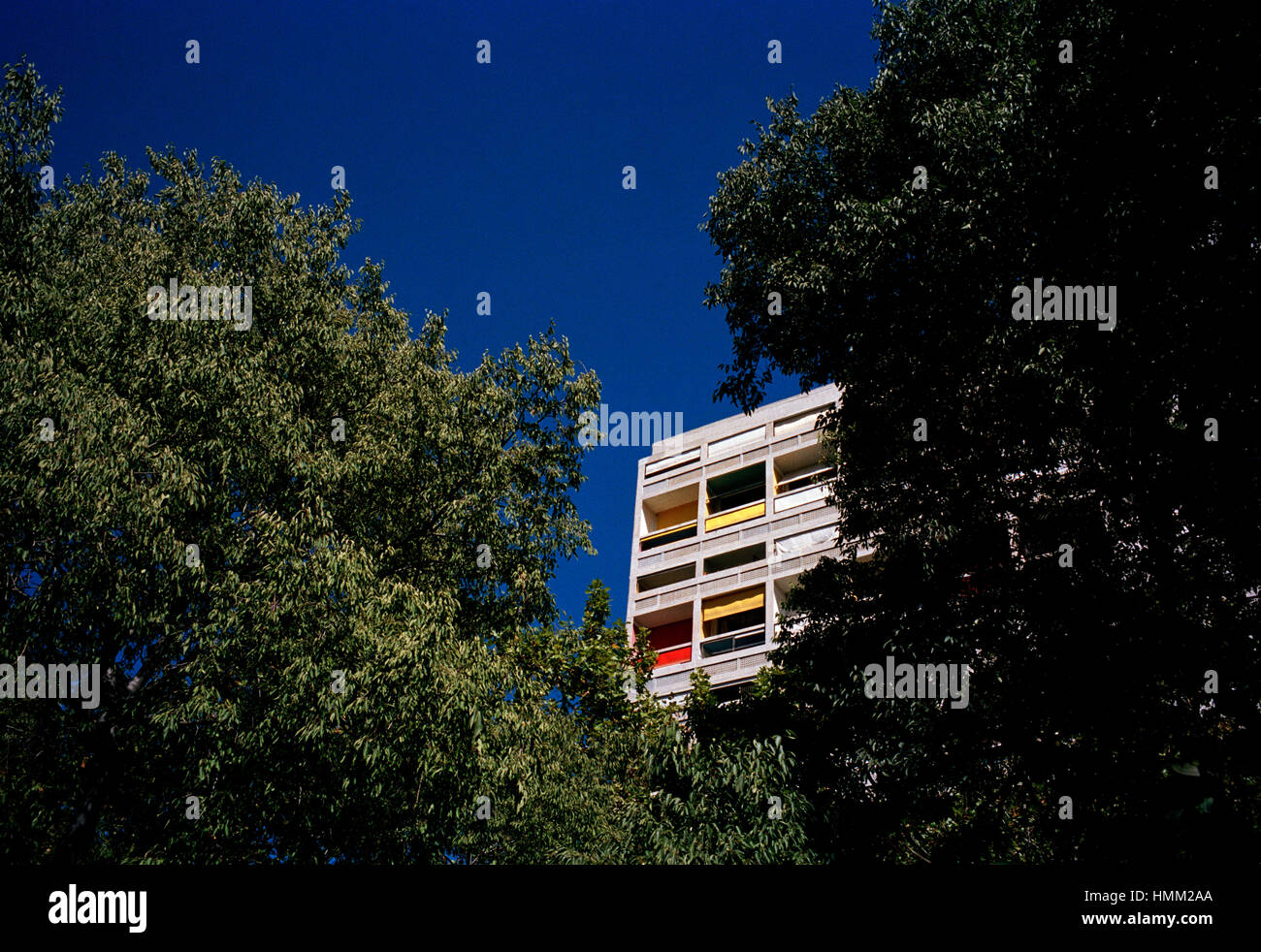 Unite d'Habitation à Marseille en Provence en France. Bâtiment brutaliste par Le Corbusier Banque D'Images