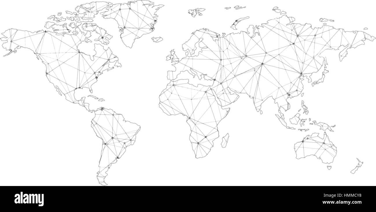La carte de monde stylisé Illustration de Vecteur