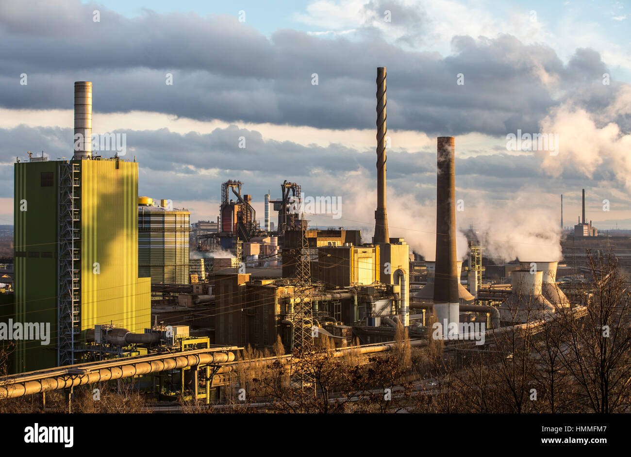 L'industrie de l'acier à Duisburg, Allemagne, Hamborn hauts fourneaux de ThyssenKrupp Steel, Banque D'Images