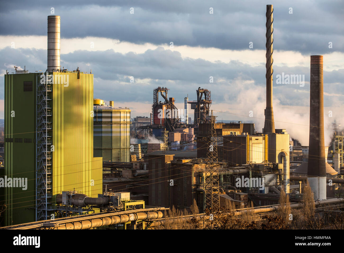 L'industrie de l'acier à Duisburg, Allemagne, Hamborn hauts fourneaux de ThyssenKrupp Steel, Banque D'Images