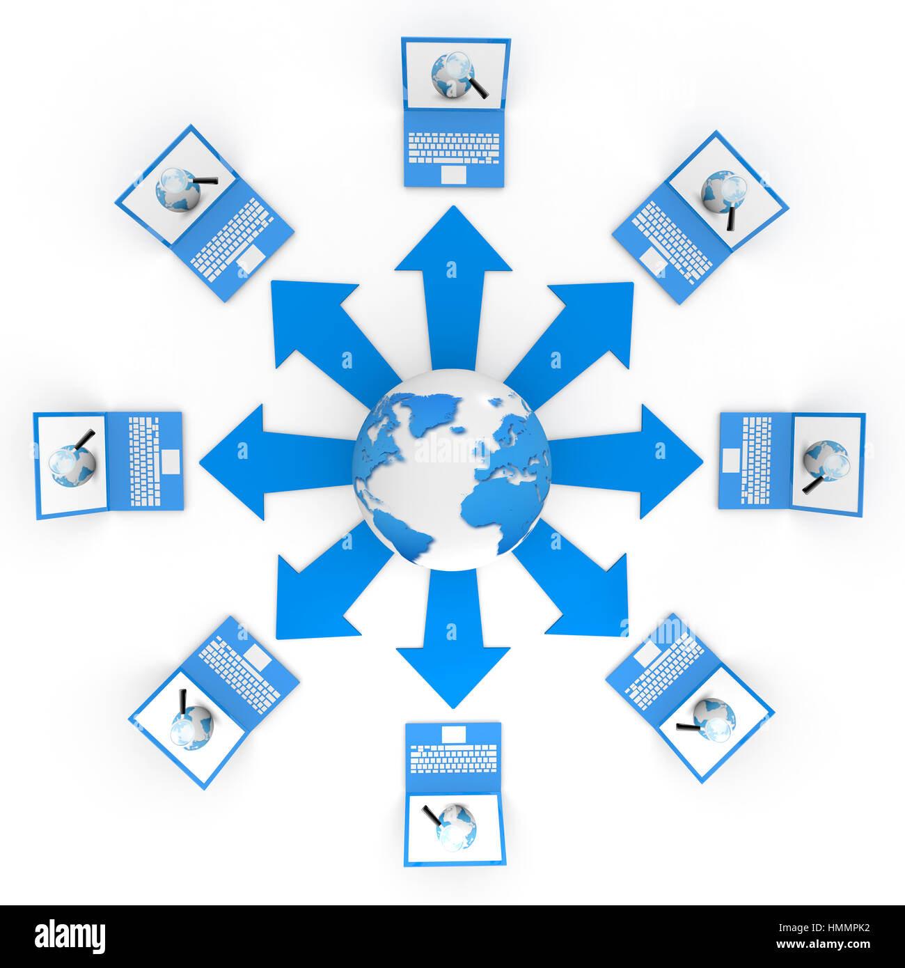 Ordinateur portable connecté au Web Banque D'Images