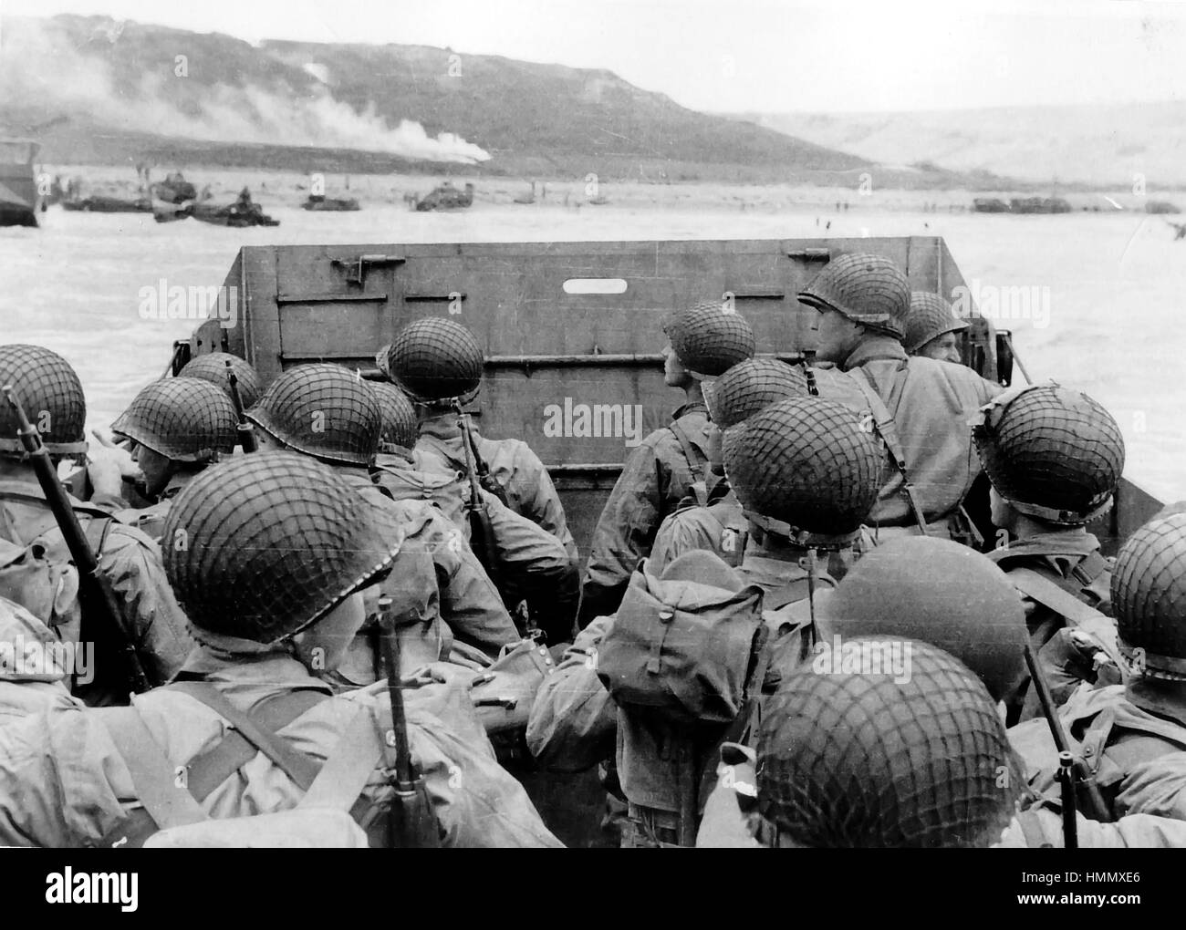 D-Day 6 JUIN 1944 Approches de débarquement nous l'une des plages. Photo : US Army Banque D'Images