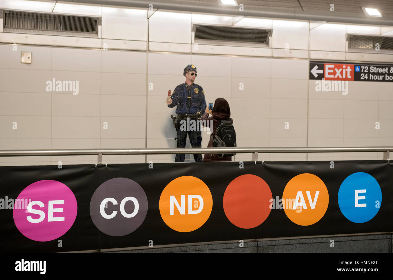 La mezzanine de la 72nd street station sur la deuxième ligne de métro, sur l'Upper East Side de Manhattan, New York City. Banque D'Images
