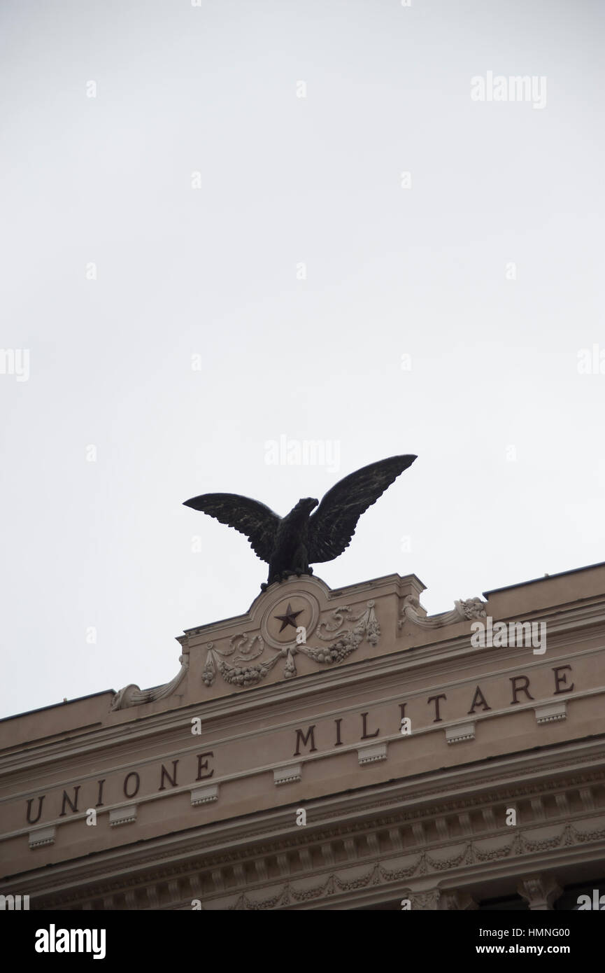 Une vue de l'ex Unione Militare building à Rome Banque D'Images