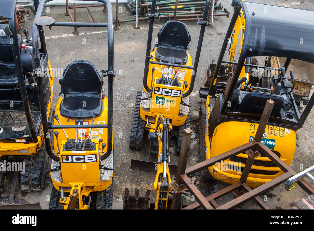 JCB diggers at Travis Perkins Banque D'Images