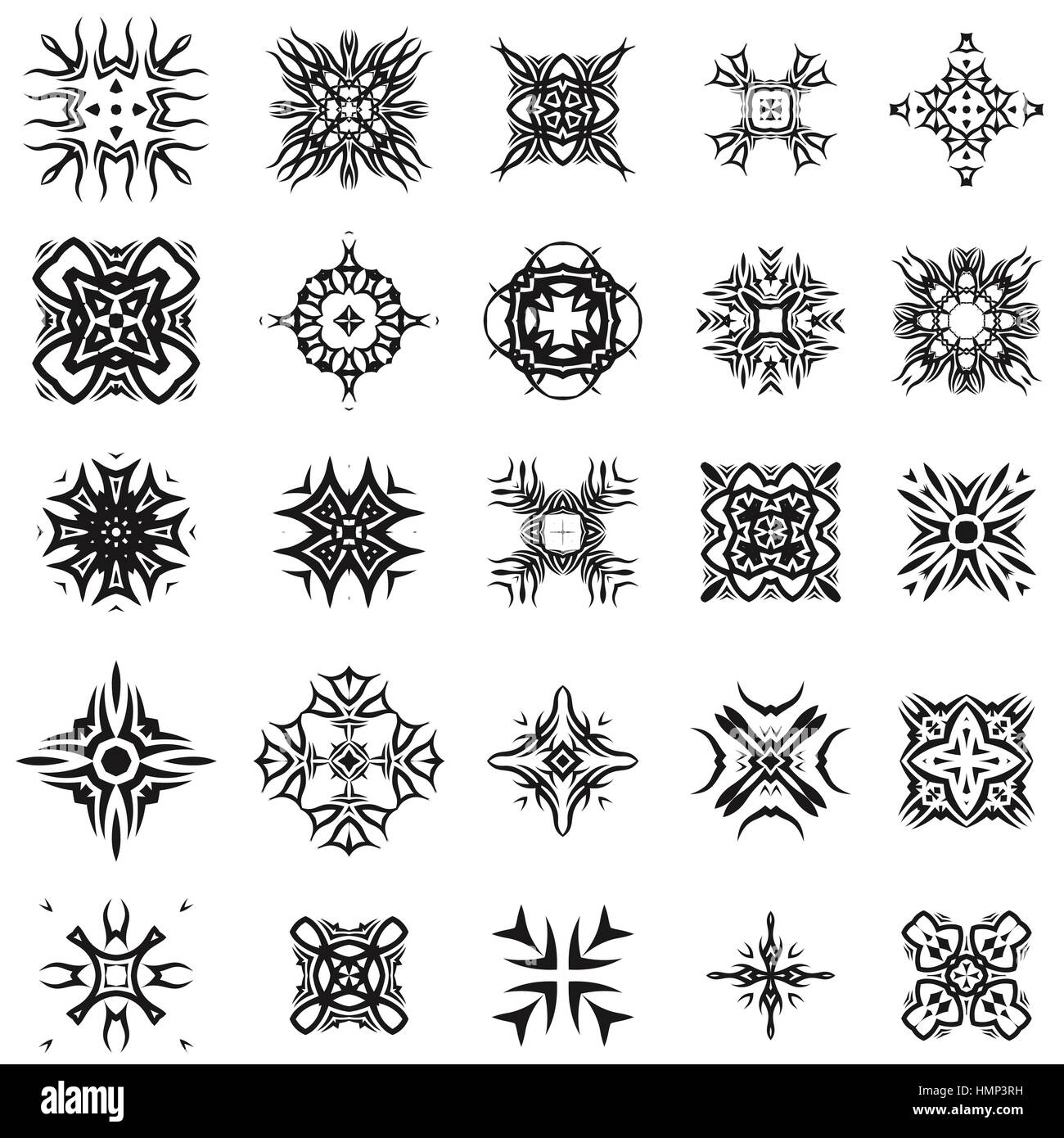 Ensemble de rosettes Tribal Tattoo Design Illustration de Vecteur