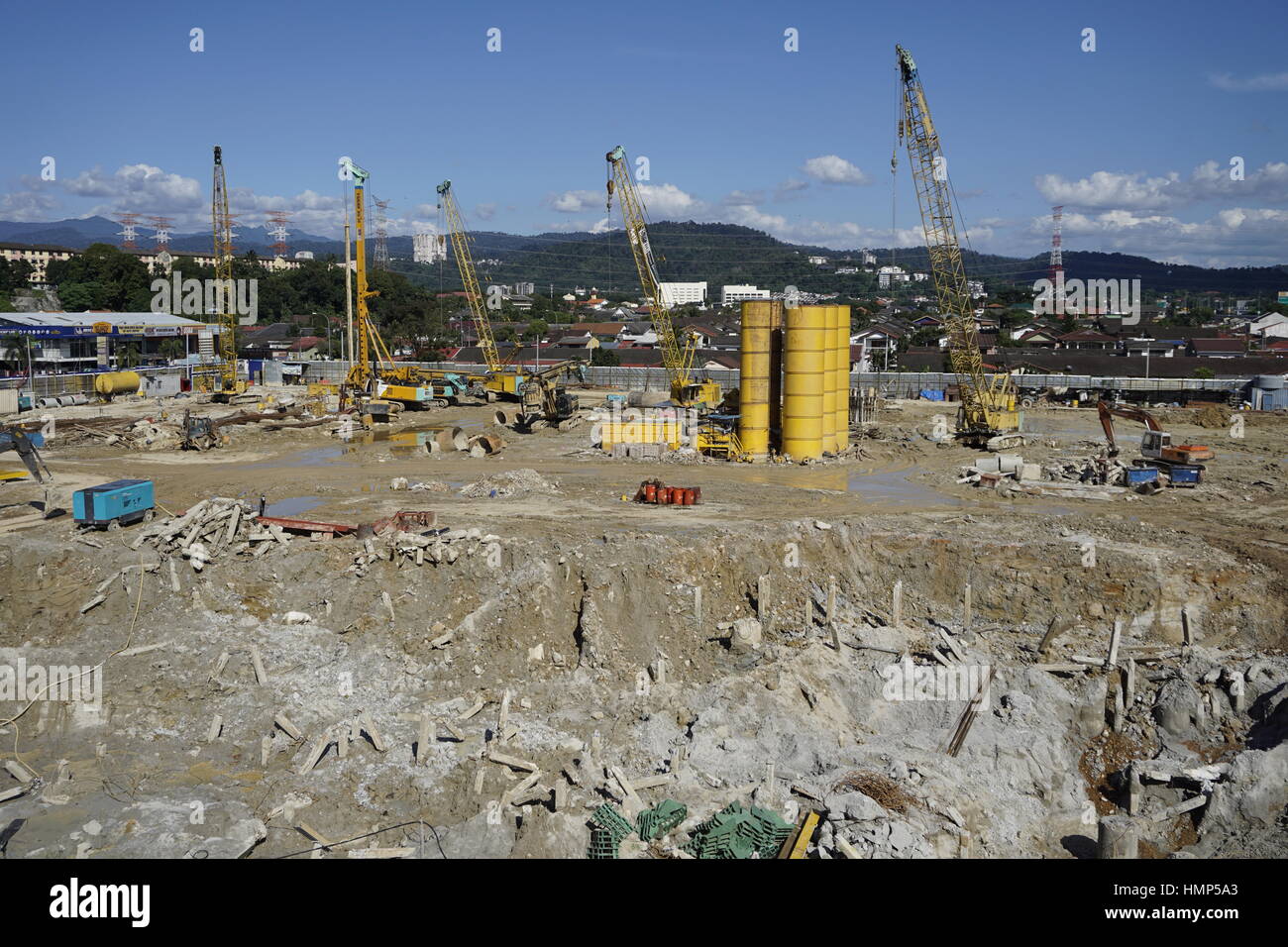 Site de construction de condominiums en Malaisie Banque D'Images