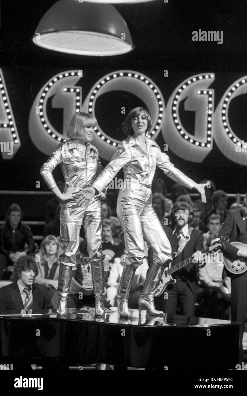 Hits un gogo, Musikshow, Deutschland 1976, Regie : Sigmar Börner, Stargast Mädchenband : 'Enseigner' Banque D'Images