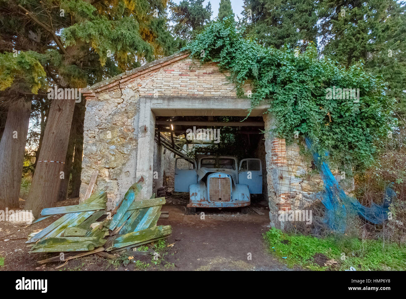 Tatoi des fouilles en Grèce, le palais d'été et 10 000 hectares de l'ancienne famille royale grecque Banque D'Images