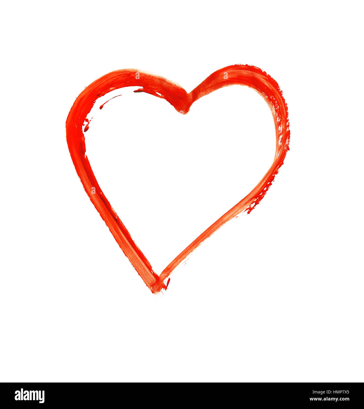 Coeur peint - symbole de l'amour - aquarelle sur papier Banque D'Images