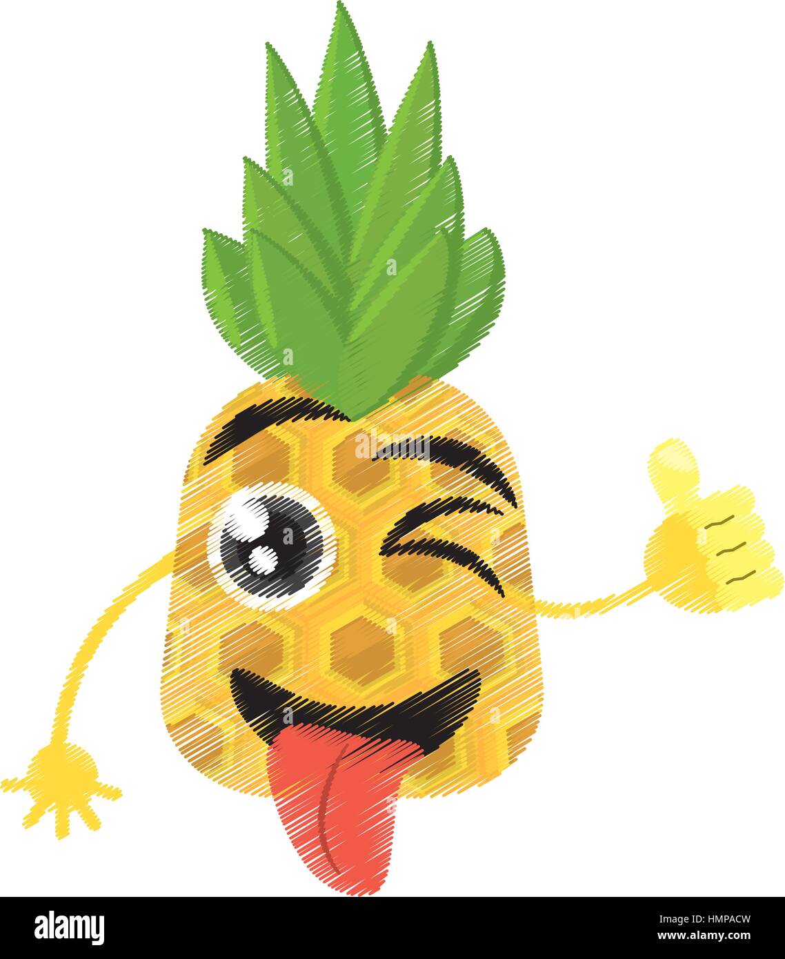 Expressions d'ananas silly face Illustration de Vecteur