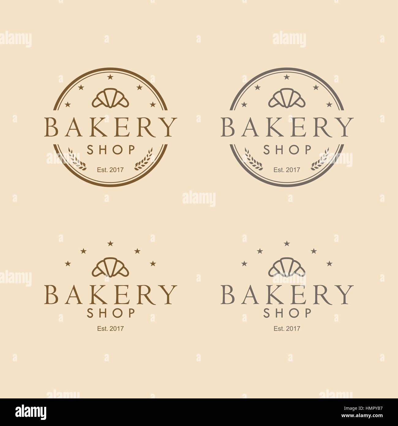 Logo boulangerie Vintage Retro Design icône Illustration vectorielle Illustration de Vecteur