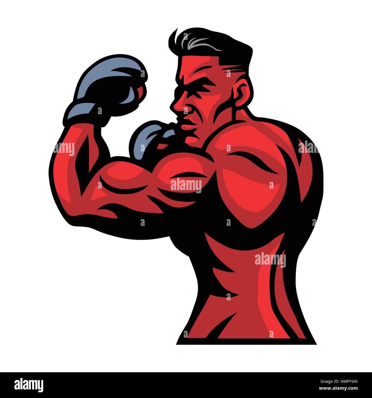 UFC MMA Fighter Mascot Vector Illustration Illustration de Vecteur