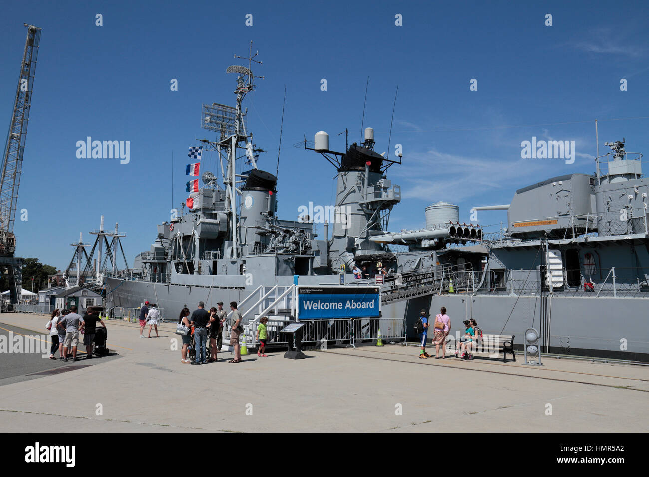 Le destroyer USS Cassin Young au Boston National Historical Park, Charlestown Navy Yard, Boston, Massachusetts, United States. Banque D'Images