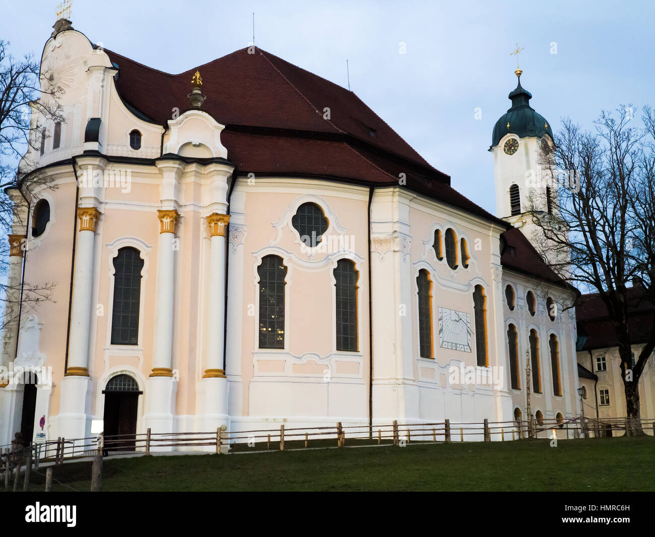 Wieskirche (église de pèlerinage de Wies en anglais) est Patrimoine de l'église en Bavière, Allemagne. Banque D'Images