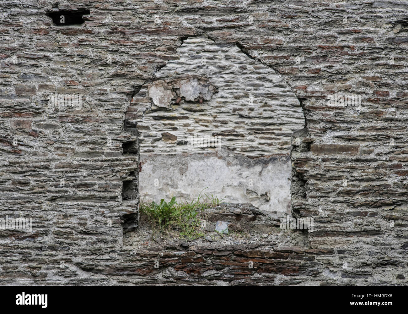 Porte en arche en ruine, Frongoch Mine, Ceredigion Banque D'Images