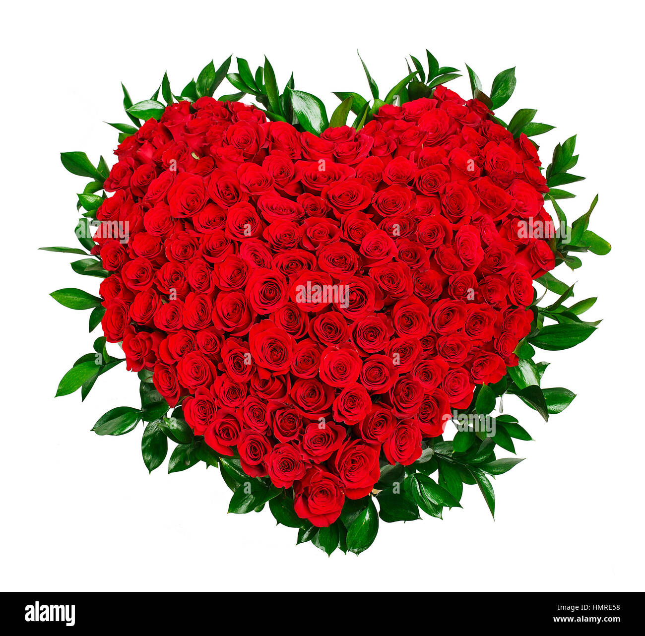 En forme de coeur bouquet de roses rouges Photo Stock - Alamy
