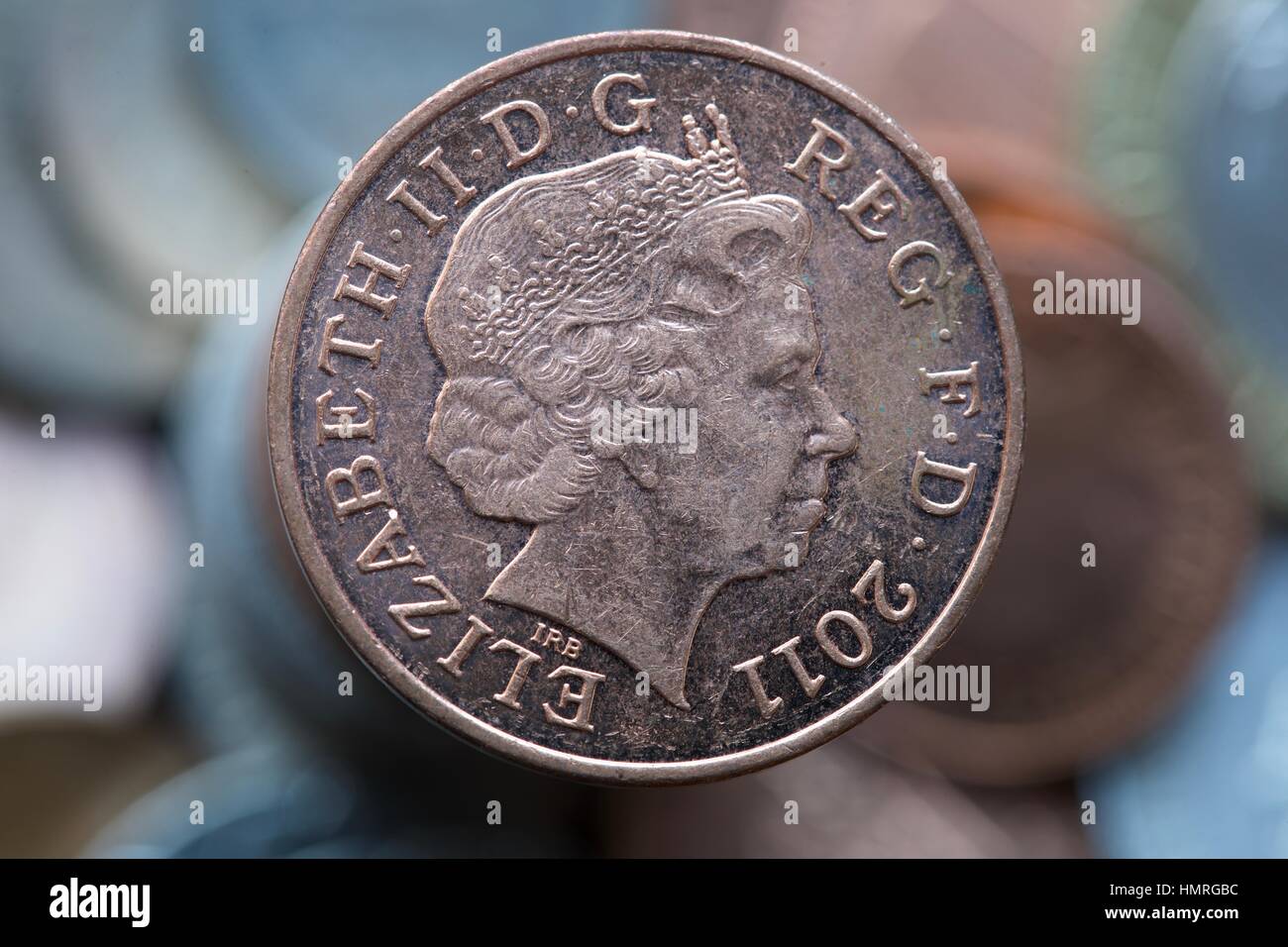 La pièce de deux pence Banque D'Images