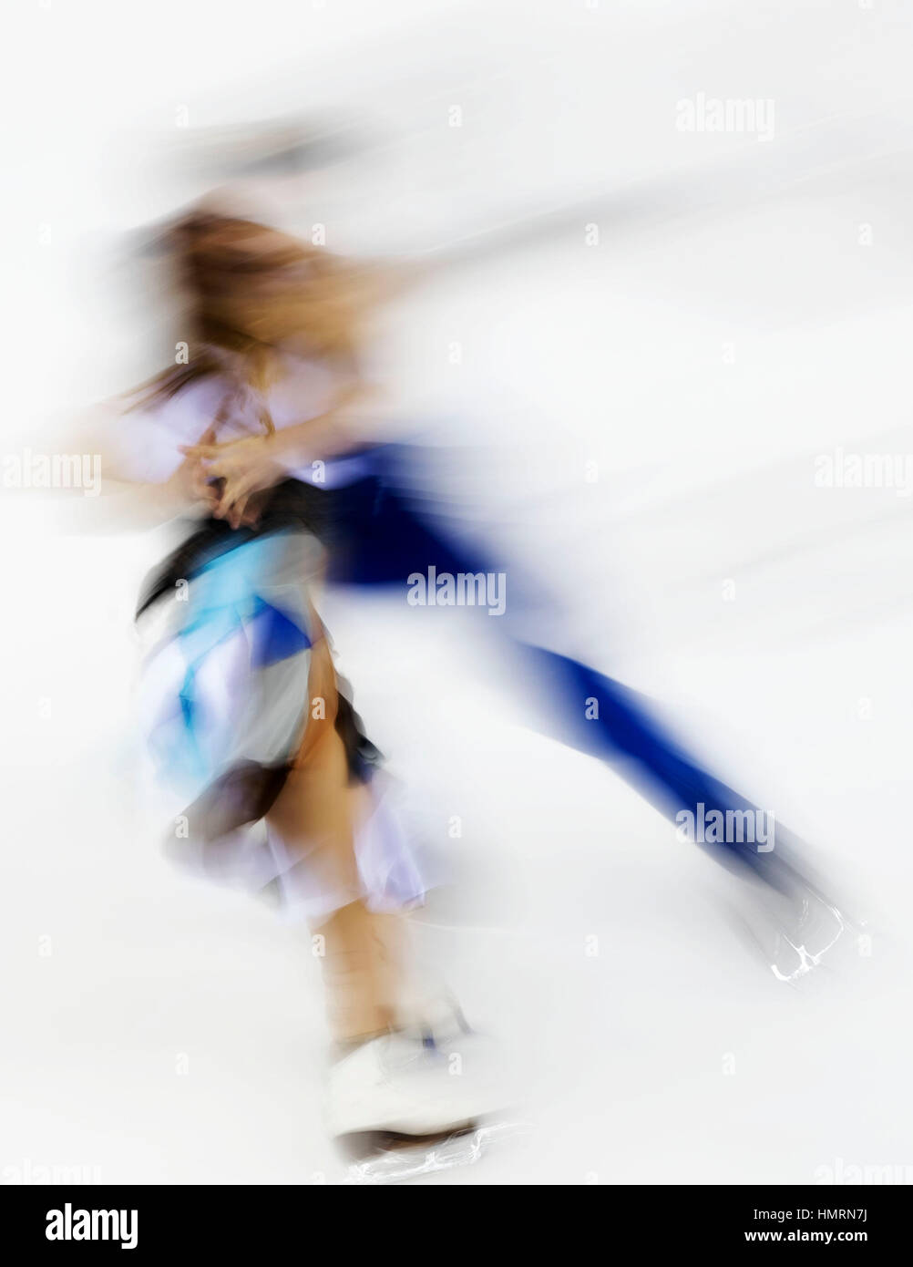 Almaty (Kazakhstan). Feb, 2017 4. Mathilde Harold/Mael Demougeot de France lors du spectacle de danse libre de glace, du patinage artistique à la 28e Universiade d'hiver à Almaty, Kazakhstan. Credit : Fei Maohua/Xinhua/Alamy Live News Banque D'Images