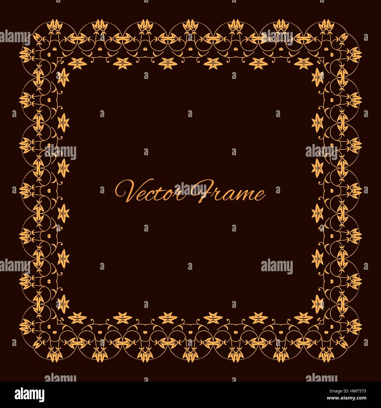 Vintage élégant châssis avec place pour le texte. Golden. Noir. Cadre créatif. Vector illustration Illustration de Vecteur