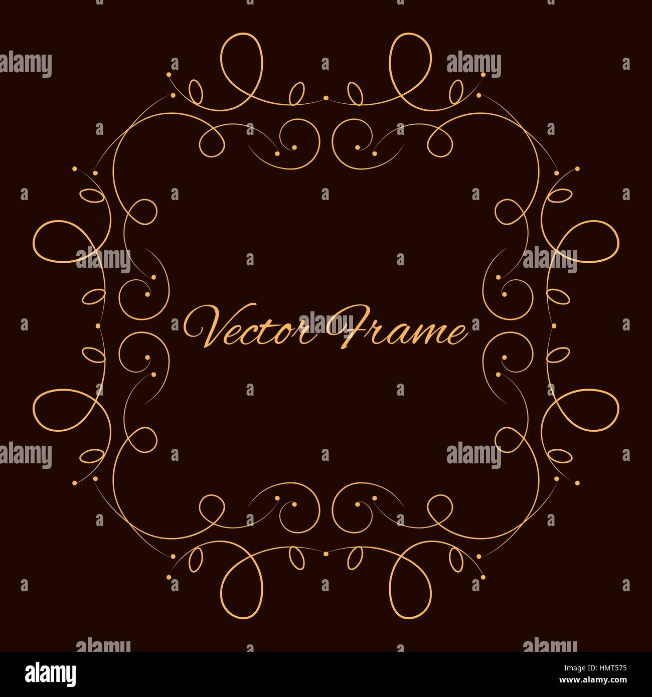 Vintage élégant châssis avec place pour le texte. Golden. Noir. Cadre créatif. Vector illustration Illustration de Vecteur