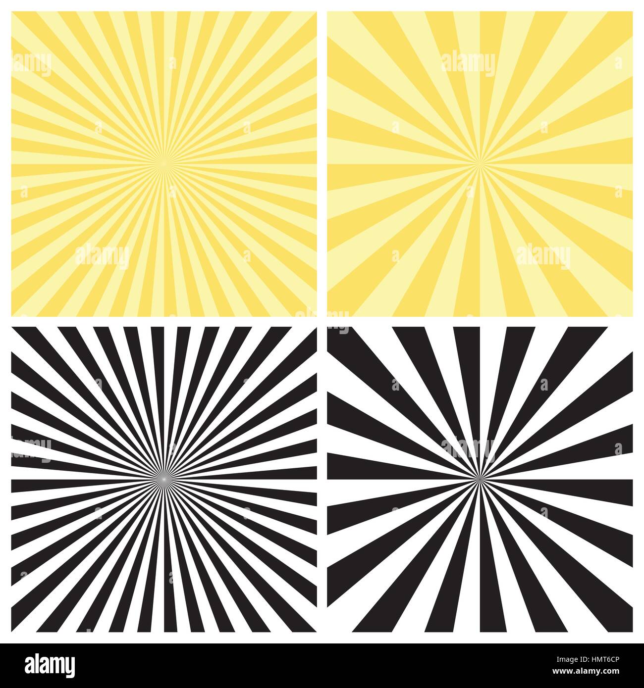 Ensemble de milieux. sunburst radial résumé Rayons de lumière circulaire de style rétro éparpillés derrière. Avec motif Starburst placé radialement de poutres apparentes. Vector ep Illustration de Vecteur