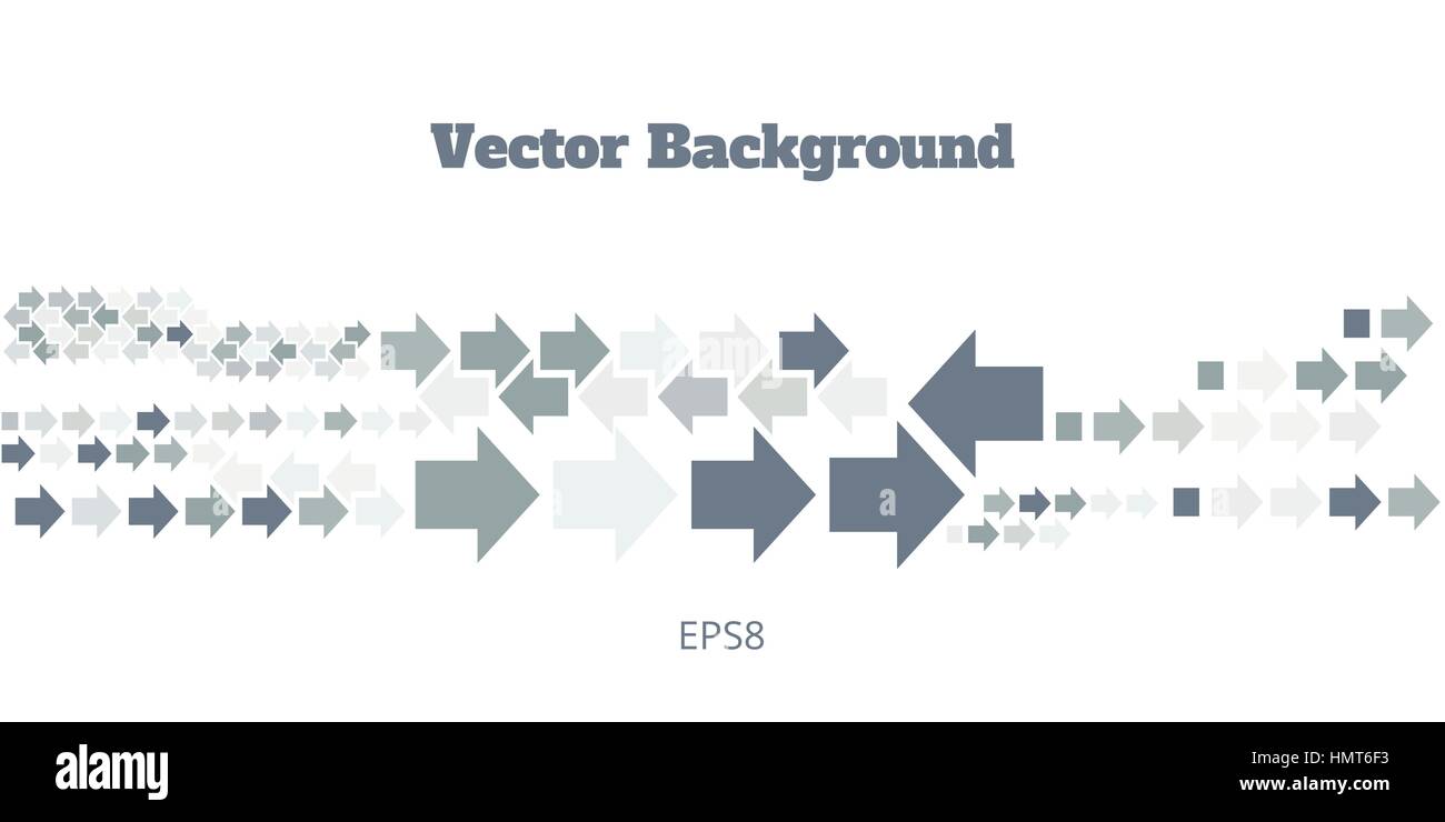 Arrière-plan avec flèches de direction gauche et droite en tons gris. Bannière technologique abstraite de symboles de flèches géométriques sur fond blanc Vector eps8 Illustration de Vecteur