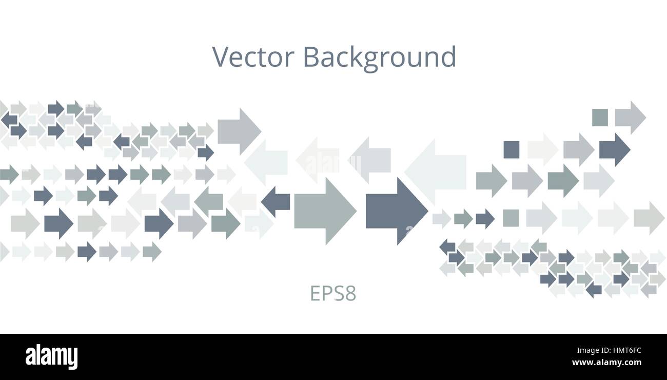 Arrière-plan avec flèches de direction gauche et droite en tons gris. Bannière technologique abstraite de symboles de flèches géométriques sur fond blanc Vector eps8 Illustration de Vecteur