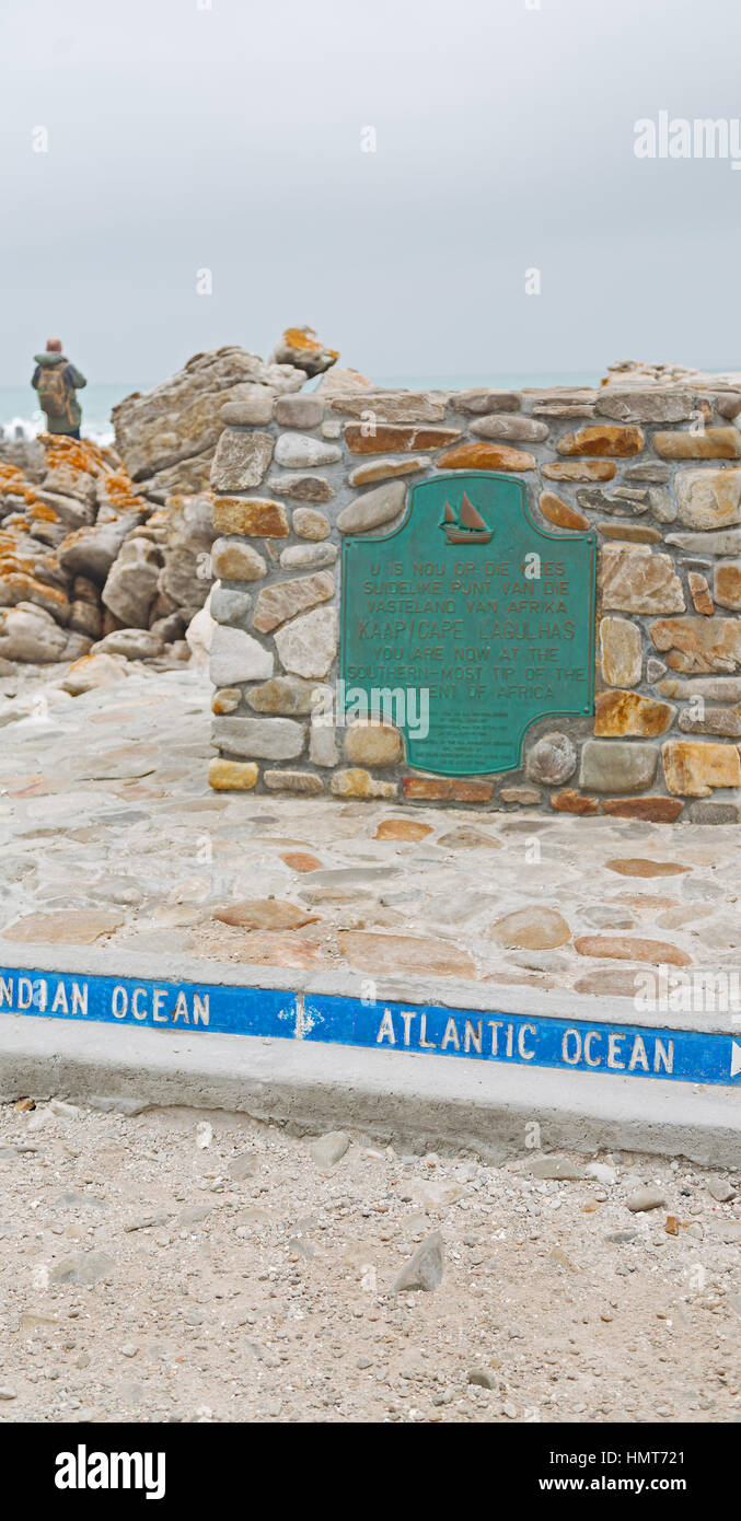 En Afrique du sud du cap des panneaux routiers les plus agulahs point d'Afrique du Sud Banque D'Images