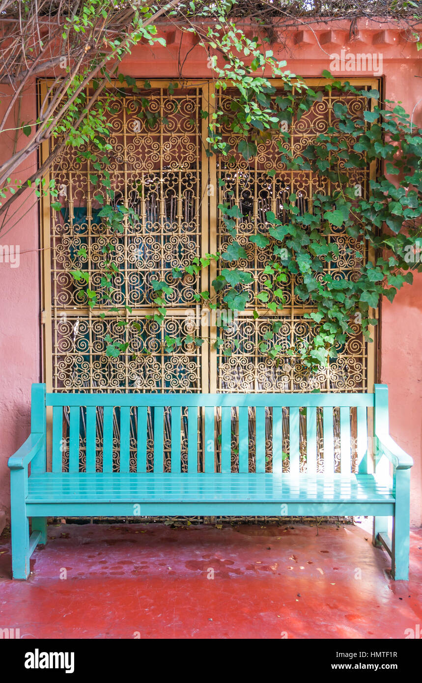 Bleu banc de l'alcôve. Banque D'Images