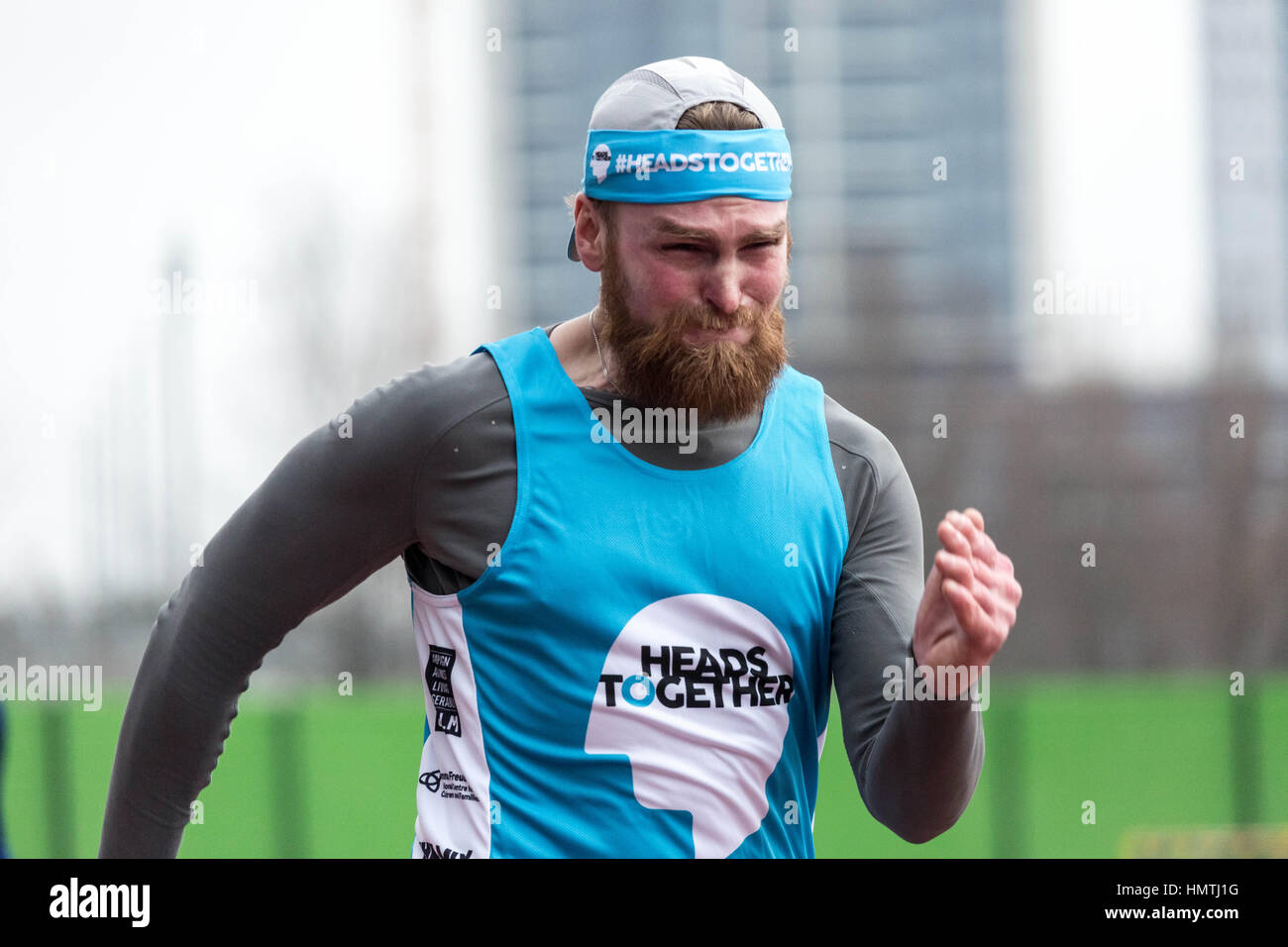 Londres, Royaume-Uni. 5 Février, 2017. Journée de formation au Queen Elizabeth Olympic Park à Stratford avec les coureurs participant à la Virgin Money 2017 Marathon de Londres pour l'ensemble, l'organisme de bienfaisance officielle de l'année. © Guy Josse/Alamy Live News Banque D'Images