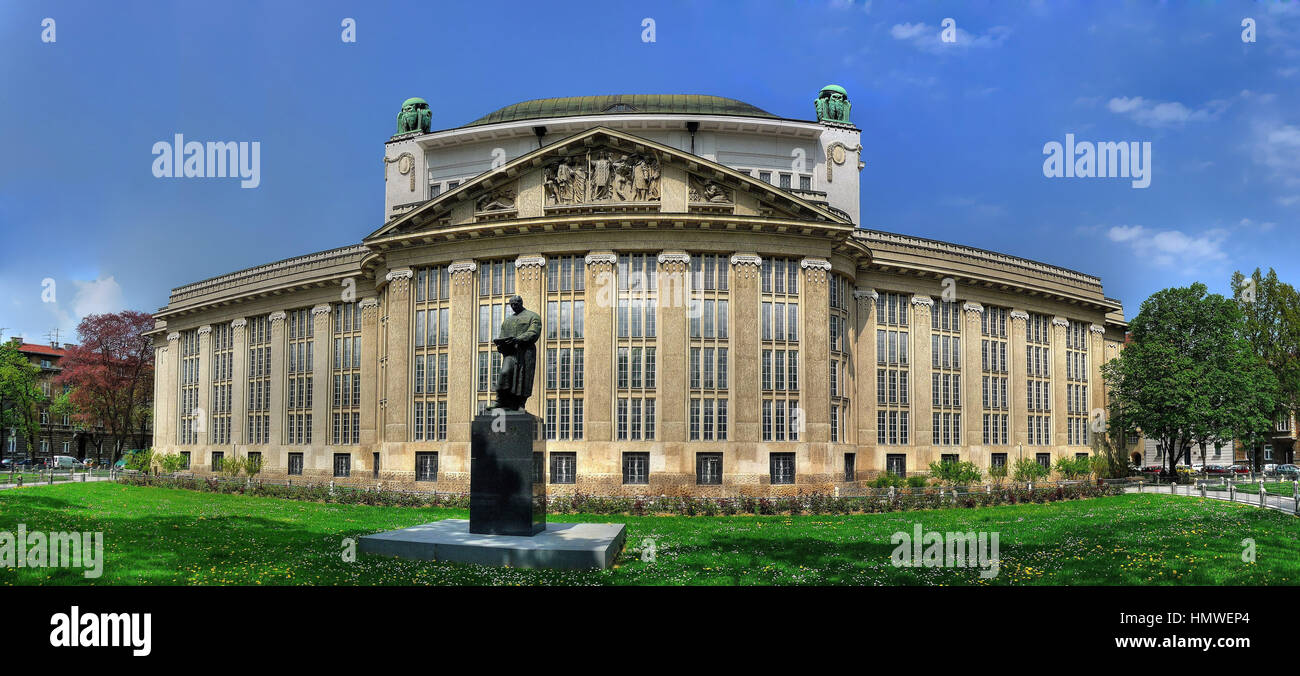 Bâtiment des archives de l'état national croate à Zagreb, Croatie Banque D'Images