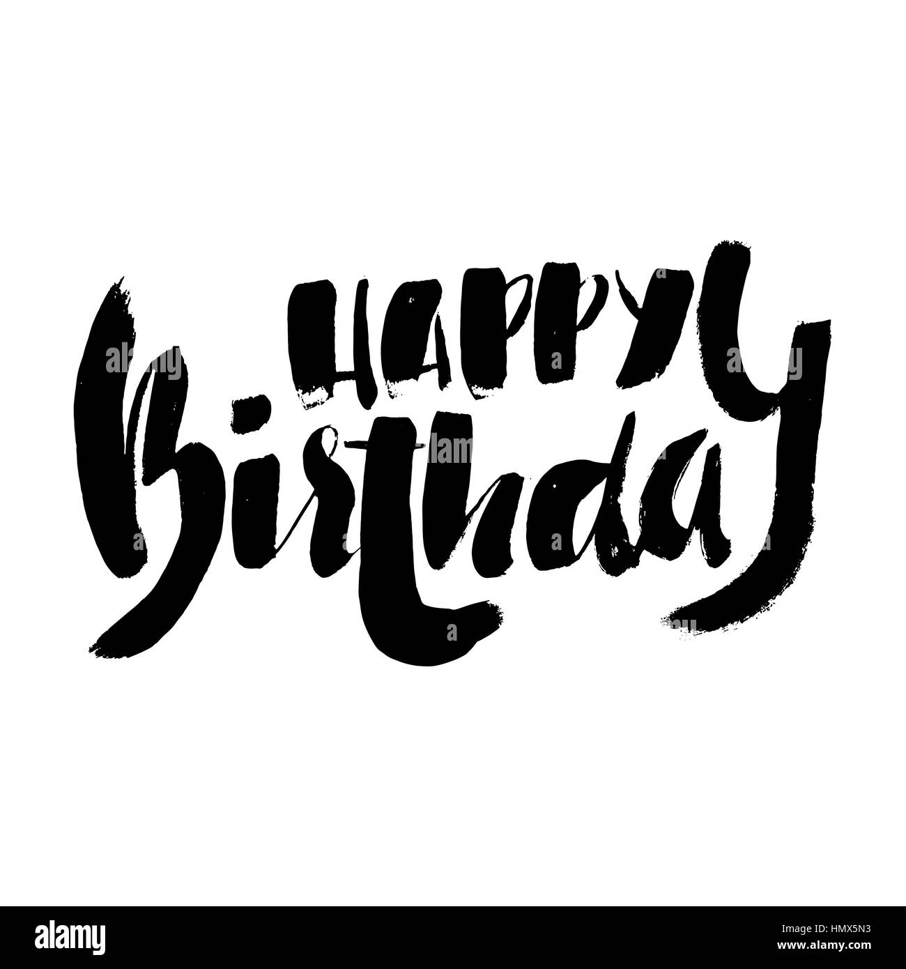 Joyeux anniversaire lettrage pour invitation et carte de souhaits, estampes et affiches. L'inscription à la main, design calligraphique. Vector illustration. Illustration de Vecteur
